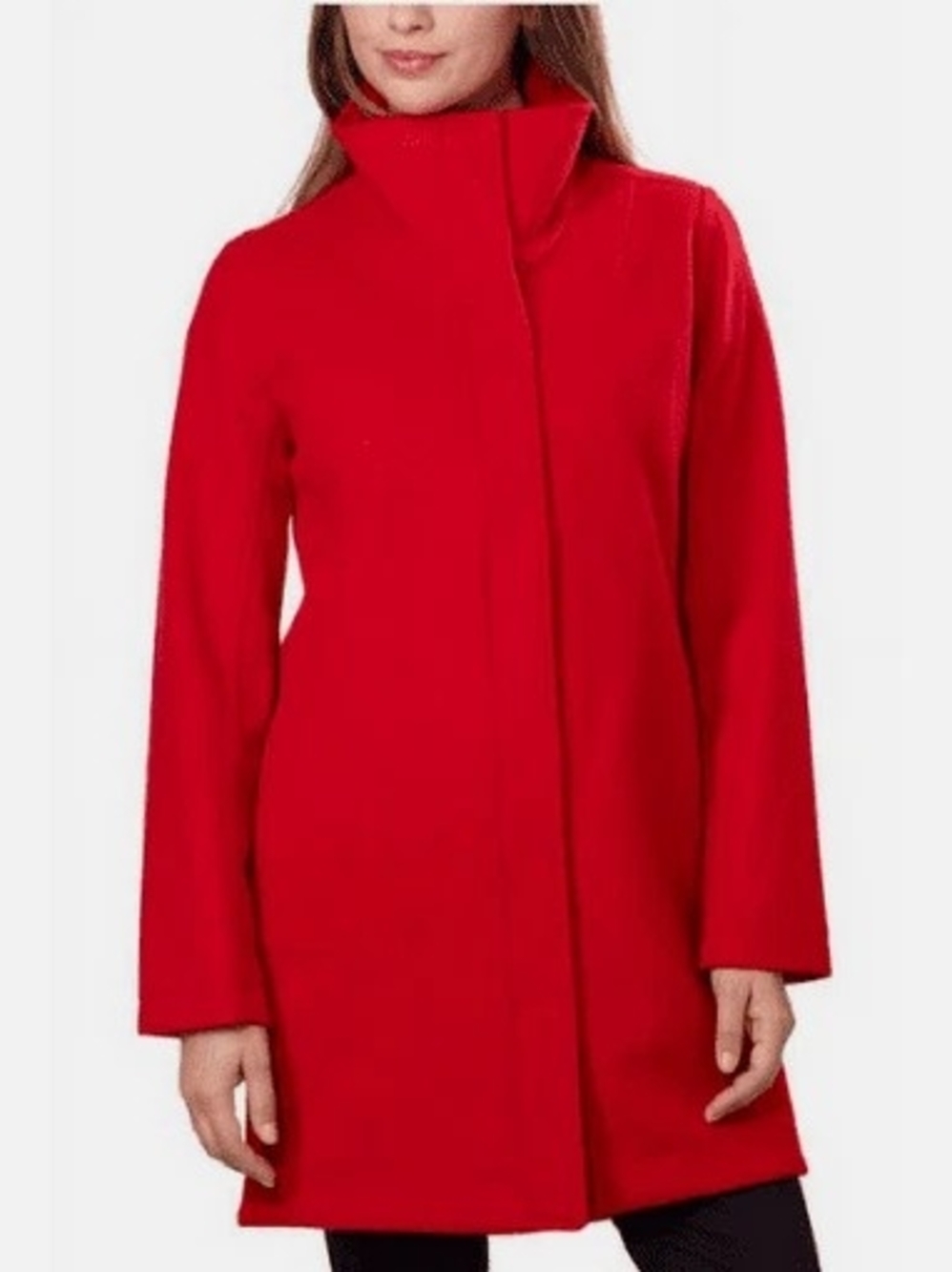 Pendleton Red Wool Blend Stand Collar Coat Hidden Zip Snap Jacket XL - Picture 2 of 10